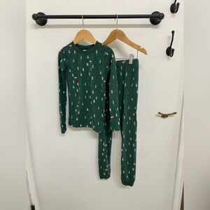 Hanna Andersson Unisex Kids Holiday Pajamas with Green Festive Print